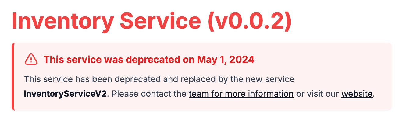 Deprecating services